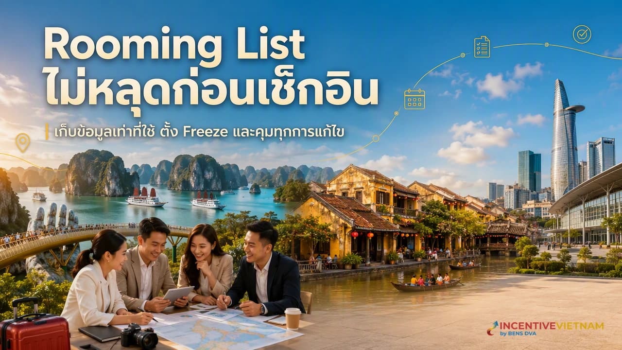 Rooming List ทริปบริษัทเวียดนาม ต้องเก็บข้อมูลอะไรและ Freeze เมื่อไร